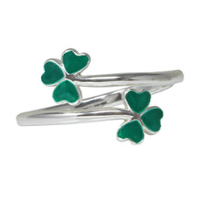 Load image into Gallery viewer, Wind & Fire Shamrocks Sterling Silver Ring Wrap