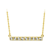 Load image into Gallery viewer, Sterling Silver Bar Necklace with Nine Swarovski Crystals
