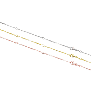 Adjustable length neck chains in three colors of Sterling Silver
