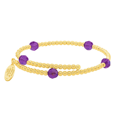 Wind & Fire February Birthstone & Gold-Filled Bead Wrap