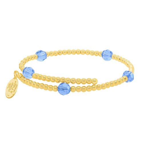Wind & Fire March Birthstone & Gold-Filled Bead Wrap