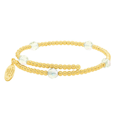 Wind & Fire April Birthstone & Gold-Filled Bead Wrap