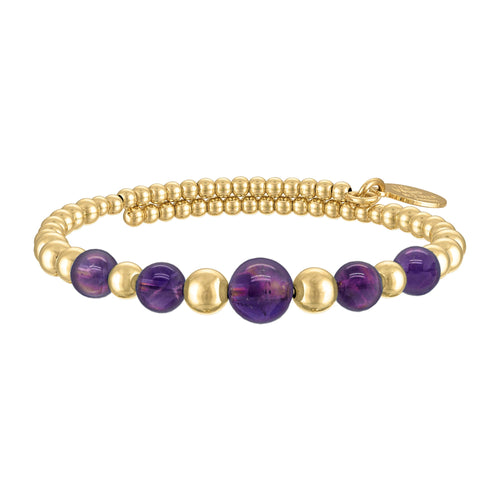Wind & Fire Amethyst and Gold-Filled Graduated Bead Wrap