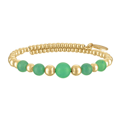 Wind & Fire Green Aventurine and Gold-Filled Graduated Bead Wrap