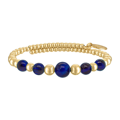 Wind & Fire Blue Lapis Lazuli and Gold-Filled Graduated Bead Wrap