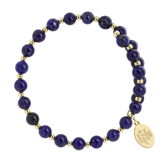 Wind & Fire Blue Lapis Lazuli and Gold-Filled Bead Wrap