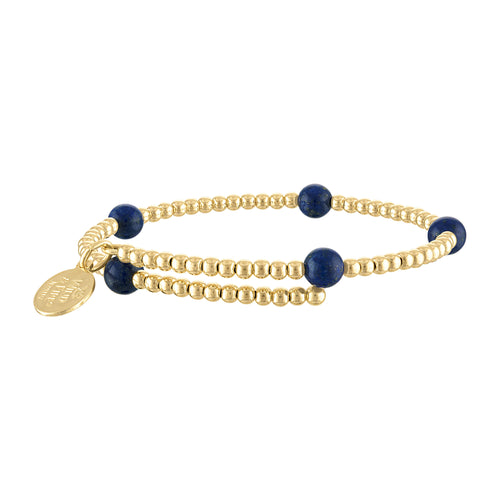 Wind & Fire Blue Lapis Lazuli and Gold-Filled Bead Wrap