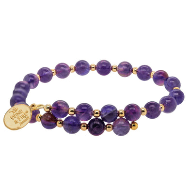 Wind & Fire Amethyst and Gold-Filled Bead Wrap