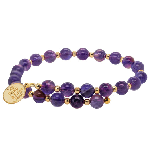 Wind & Fire Amethyst and Gold-Filled Bead Wrap