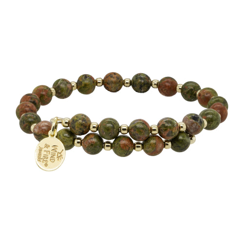 Wind & Fire Unakite and Gold-Filled Beads Wrap