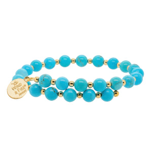 Wind & Fire Turquoise and Gold-Filled Bead Wrap