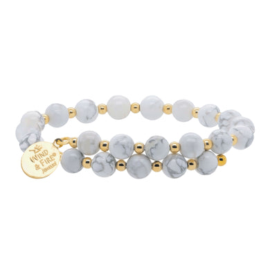 White Howlite and Gold-Filled Beads