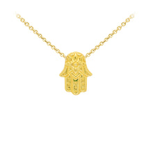 Load image into Gallery viewer, Wind &amp; Fire Hamsa 18K Gold Sterling Silver Dainty Necklace
