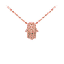 Load image into Gallery viewer, Wind &amp; Fire Hamsa Sterling Silver Rose Gold Dainty Necklace
