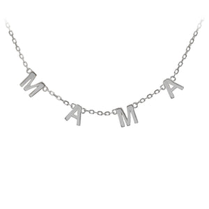 M-A-M-A Stations Sterling Silver Dainty Necklace