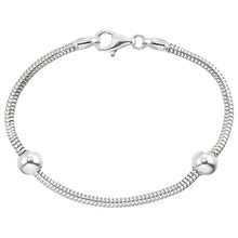 Load image into Gallery viewer, ZABLE Sterling Silver Snake Bracelet with Smart Beads
