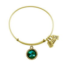 Load image into Gallery viewer, Wind &amp; Fire May Birthstone Charm Bangle
