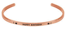 Load image into Gallery viewer, Wind &amp; Fire Happy Birthday Cuff Bangle
