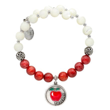 Load image into Gallery viewer, Wind &amp; Fire Teacher &amp; Red Quartz/Mother-of-Pearl Beaded Charm Wrap

