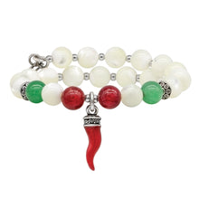 Load image into Gallery viewer, Wind &amp; Fire Italian Horn Beaded Charm Wrap Bracelet
