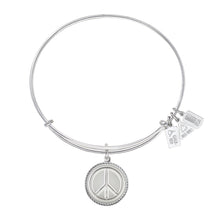 Load image into Gallery viewer, Wind &amp; Fire Peace Symbol Charm Bangle
