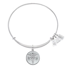 Load image into Gallery viewer, Wind &amp; Fire Registered Nurse/Caduceus Charm Bangle

