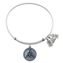 Load image into Gallery viewer, Wind &amp; Fire Triquetra Celtic Knot Charm Bangle
