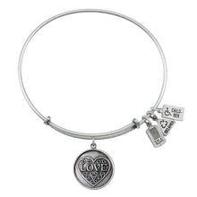 Load image into Gallery viewer, Wind &amp; Fire Love Filigree Heart Charm Bangle
