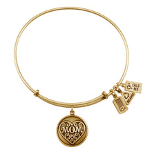 Load image into Gallery viewer, Wind &amp; Fire Mom Filigree Heart Charm Bangle
