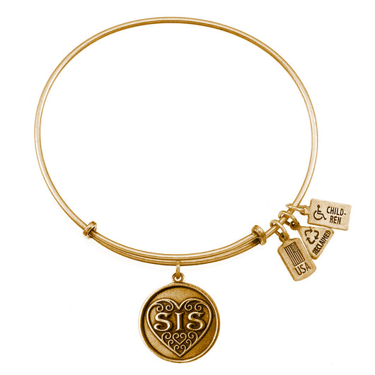 Wind & Fire Sis Filigree Heart Charm Bangle