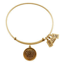 Load image into Gallery viewer, Wind &amp; Fire Best Friend Filigree Heart Charm Bangle
