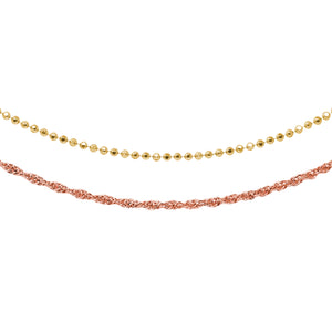 Wind & Fire Lovely Layers Gold Bead & Rose Rope Necklaces