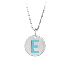 Wind & Fire Turquoise "E" Sterling Silver Necklace
