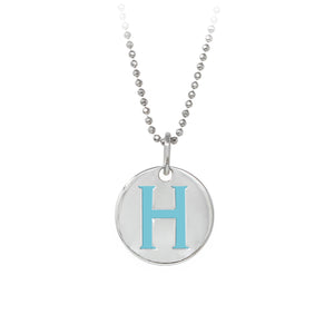 Wind & Fire Turquoise "H" Sterling Silver Necklace