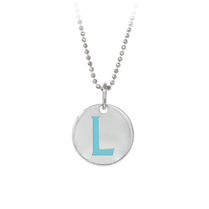 Wind & Fire Turquoise "L" Sterling Silver Necklace