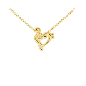 Wind & Fire Music Heart Sterling Silver Dainty Necklace