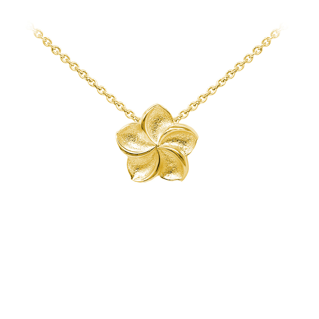 14k solid gold plumeria flower necklace – Gianni Deloro
