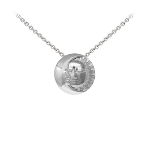 Wind & Fire Celestial Moon & Sun Sterling Silver Dainty Necklace
