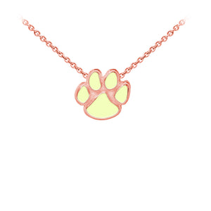 Wind & Fire Enameled Paw Print Sterling Silver Dainty Necklace