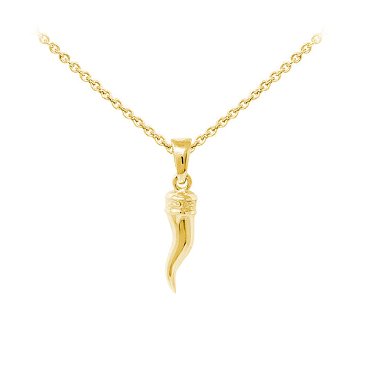 Italian Horn Sterling Silver Gold Vermeil Necklace for Ashes