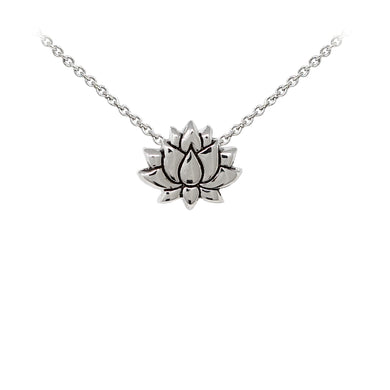 Wind & Fire Lotus Flower Sterling Silver Dainty Necklace