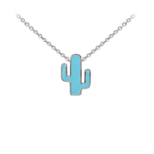 Load image into Gallery viewer, Wind &amp; Fire Enameled Cactus Sterling Silver Dainty Necklace
