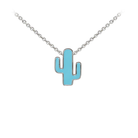 Wind & Fire Enameled Cactus Sterling Silver Dainty Necklace