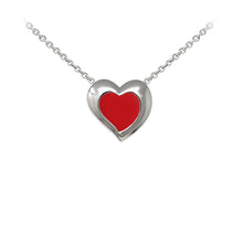 Load image into Gallery viewer, Wind &amp; Fire Red Enameled Heart Sterling Silver Dainty Necklace
