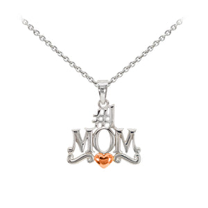 #1 Mom Sterling Silver Dainty Necklace