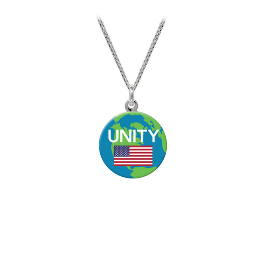 Wind & Fire Unity w/USA Flag Statement Necklace (16mm Art Disc)