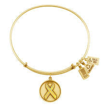 Load image into Gallery viewer, Wind &amp; Fire Yellow Ribbon (Enameled) Charm Bangle

