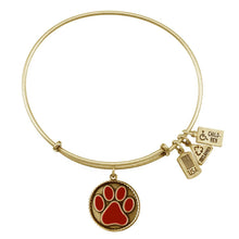 Load image into Gallery viewer, Wind &amp; Fire Red Paw Print (Enameled) Charm Bangle
