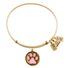 Load image into Gallery viewer, Wind &amp; Fire Pink Paw Print Charm Bangle
