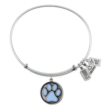 Load image into Gallery viewer, Wind &amp; Fire Light Blue Paw Print Charm Bangle
